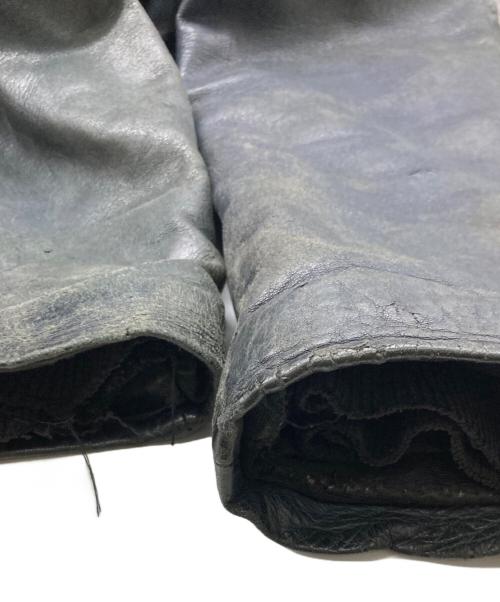 USED（ユーズド）USED (ユーズド) パイロットレザージャケット ネイビー サイズ:不明(実寸参照）の古着・服飾アイテム