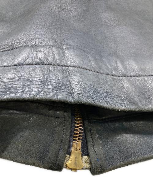 USED（ユーズド）USED (ユーズド) パイロットレザージャケット ネイビー サイズ:不明(実寸参照）の古着・服飾アイテム