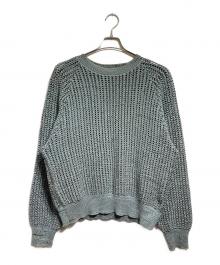 SUGARHILL（シュガーヒル）の古着「COTTON OPEN WORK KNIT SWEATER/コットンオープンニットセーター」｜スカイブルー