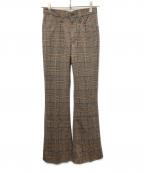 LEVI'Sリーバイス）の古着「70s 646 THE KNITS ベルボトムチェックパンツ」｜ブラウン