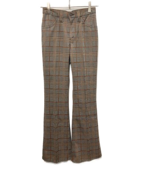 LEVI'S（リーバイス）LEVI'S (リーバイス) 70s 646 THE KNITS ベルボトムチェックパンツ ブラウン サイズ:W28の古着・服飾アイテム