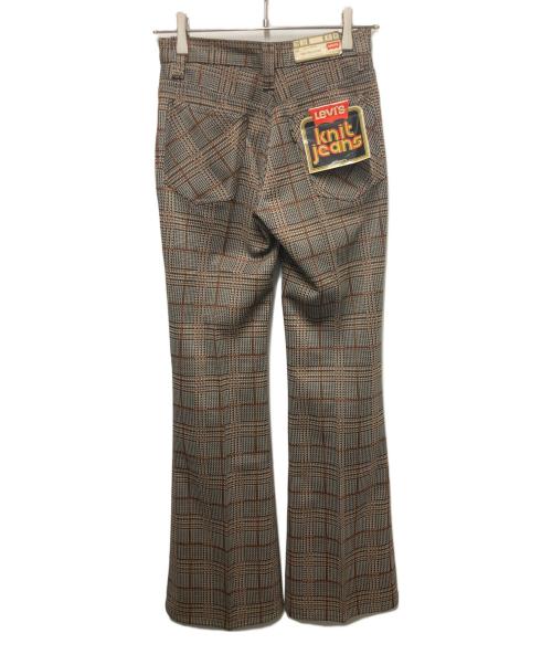 LEVI'S（リーバイス）LEVI'S (リーバイス) 70s 646 THE KNITS ベルボトムチェックパンツ ブラウン サイズ:W28の古着・服飾アイテム