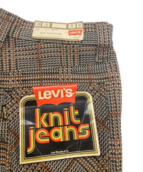 LEVI'S（リーバイス）LEVI'S (リーバイス) 70s 646 THE KNITS ベルボトムチェックパンツ ブラウン サイズ:W28の古着・服飾アイテム
