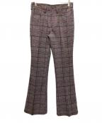 LEVI'Sリーバイス）の古着「70s 646 THE KNITS ベルボトムチェックパンツ」｜レッド×ブラック