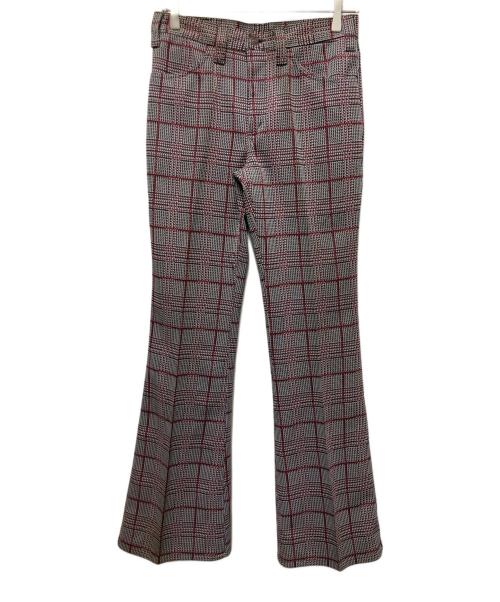 LEVI'S（リーバイス）LEVI'S (リーバイス) 70s 646 THE KNITS ベルボトムチェックパンツ レッド×ブラック サイズ:W30　L32の古着・服飾アイテム