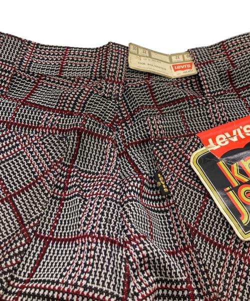 LEVI'S（リーバイス）LEVI'S (リーバイス) 70s 646 THE KNITS ベルボトムチェックパンツ レッド×ブラック サイズ:W30　L32の古着・服飾アイテム
