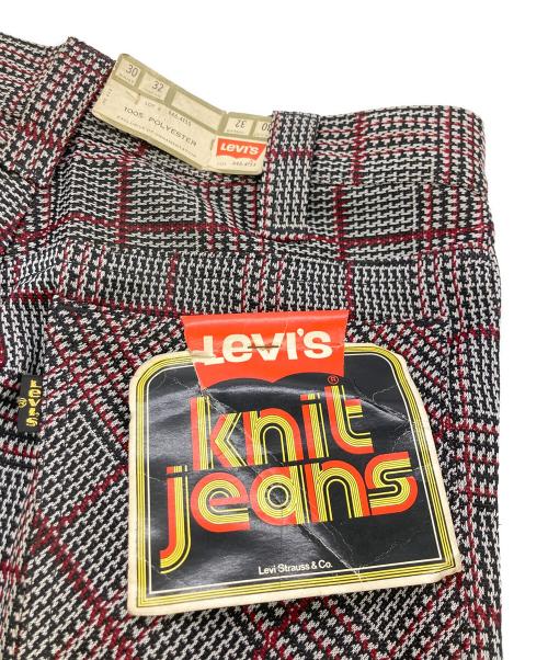 LEVI'S（リーバイス）LEVI'S (リーバイス) 70s 646 THE KNITS ベルボトムチェックパンツ レッド×ブラック サイズ:W30　L32の古着・服飾アイテム