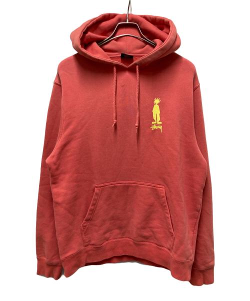stussy（ステューシー）stussy (ステューシー) シャドウマンプリントパーカー オレンジ サイズ:Mの古着・服飾アイテム