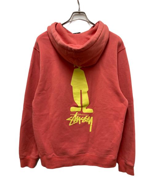 stussy（ステューシー）stussy (ステューシー) シャドウマンプリントパーカー オレンジ サイズ:Mの古着・服飾アイテム