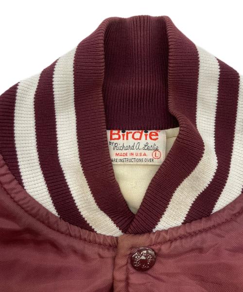 birdie（バーディ）birdie (バーディ) チェーンステッチナイロンスタジャン バーガンディー サイズ:Lの古着・服飾アイテム