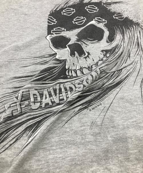 HARLEY-DAVIDSON（ハーレーダビッドソン）HARLEY-DAVIDSON (ハーレーダビッドソン) 00s スカルプリントカットソー グレー サイズ:Lの古着・服飾アイテム