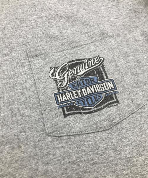 HARLEY-DAVIDSON（ハーレーダビッドソン）HARLEY-DAVIDSON (ハーレーダビッドソン) 00s バーシールドポケットカットソー グレー サイズ:Mの古着・服飾アイテム