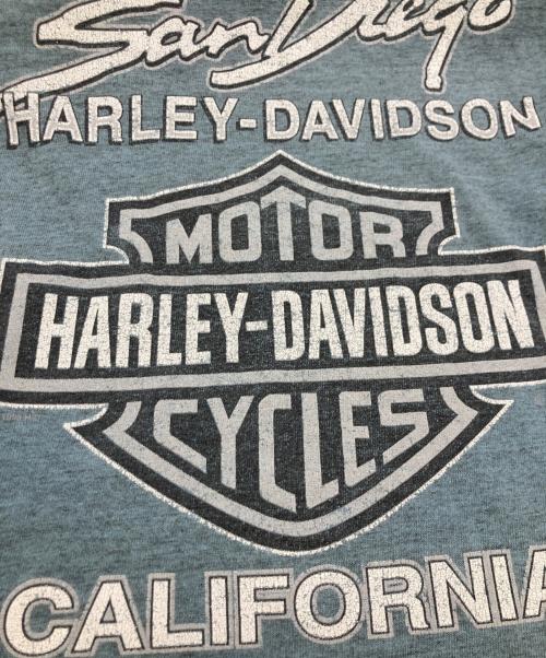 HARLEY-DAVIDSON（ハーレーダビッドソン）HARLEY-DAVIDSON (ハーレーダビッドソン) 90s ファイヤーパターンロングスリーブカットソー ブルー サイズ:XXLの古着・服飾アイテム