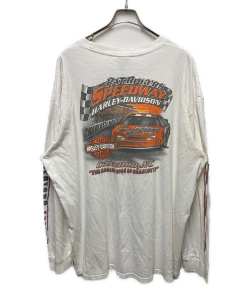 HARLEY-DAVIDSON（ハーレーダビッドソン）HARLEY-DAVIDSON (ハーレーダビッドソン) 00s ロゴポケットカットソー ホワイト サイズ:2XLの古着・服飾アイテム