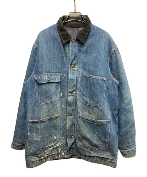 Sears（シアーズ）Sears (シアーズ) 70s コーデュロイカラーブランケットカバーオール インディゴ サイズ:L(42-44)の古着・服飾アイテム