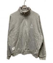 kompakt record bar（コンパクトレコードバー）の古着「WASHED EMBROIDERED HALF ZIP-UP」｜グレー