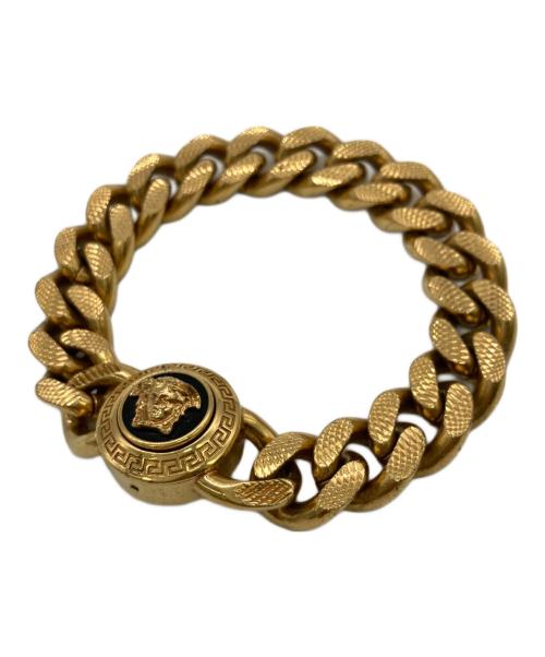 VERSACE（ヴェルサーチ）VERSACE (ヴェルサーチ) メデューサロゴチェーンブレスレット ゴールド サイズ:実寸 約20㎝の古着・服飾アイテム