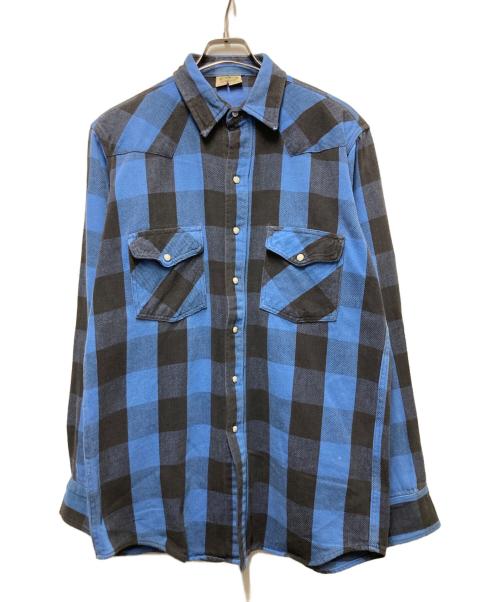 FIVE BROTHER（ファイブブラザー）FIVE BROTHER (ファイブブラザー) バッファローチェックウエスタンネルシャツ ブラックブルー サイズ:SIZE M-TALLMANの古着・服飾アイテム