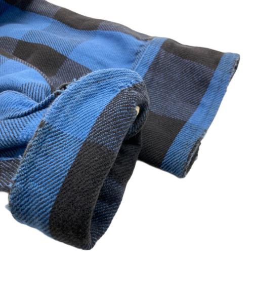 FIVE BROTHER（ファイブブラザー）FIVE BROTHER (ファイブブラザー) バッファローチェックウエスタンネルシャツ ブラックブルー サイズ:SIZE M-TALLMANの古着・服飾アイテム