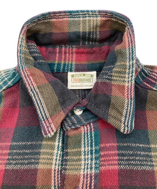 FIVE BROTHER（ファイブブラザー）FIVE BROTHER (ファイブブラザー) コットンフランネルシャツ レッド サイズ:SIZE Lの古着・服飾アイテム