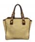 CELINE（セリーヌ）の古着「ラフィアハンドバッグ」｜ベージュ