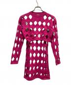 UNITED TOKYOユナイテッドトーキョー）の古着「六花モチーフレイヤードニット」｜ショッキングピンク