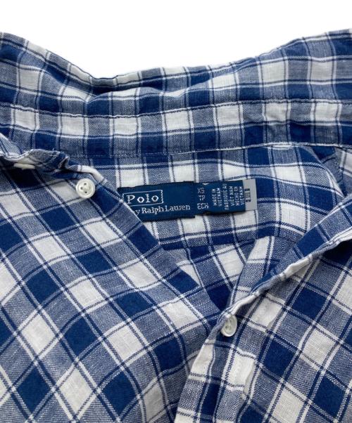 POLO RALPH LAUREN（ポロ・ラルフローレン）POLO RALPH LAUREN (ポロ・ラルフローレン) リネンシャツ ブルー サイズ:XSの古着・服飾アイテム