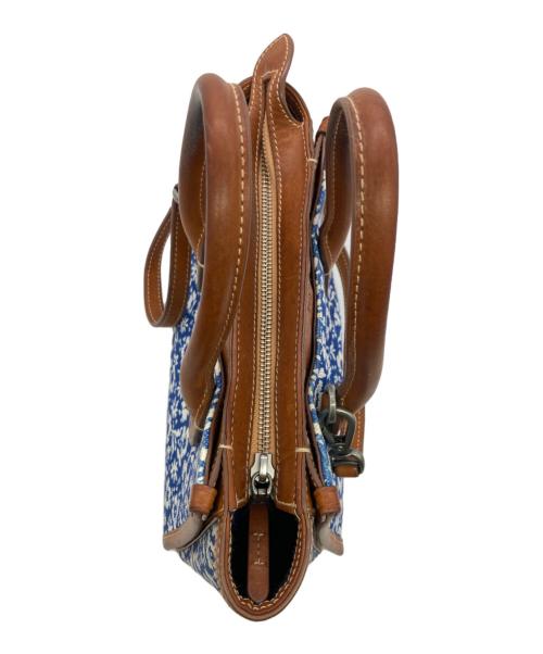 POLO RALPH LAUREN（ポロ・ラルフローレン）POLO RALPH LAUREN (ポロ・ラルフローレン) 2WAY フラワーキャンバスショルダーバッグ ブルー×ブラウン サイズ:Free(実寸参照）の古着・服飾アイテム