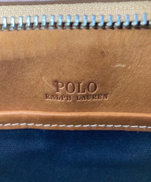 POLO RALPH LAUREN（ポロ・ラルフローレン）POLO RALPH LAUREN (ポロ・ラルフローレン) 2WAY フラワーキャンバスショルダーバッグ ブルー×ブラウン サイズ:Free(実寸参照）の古着・服飾アイテム
