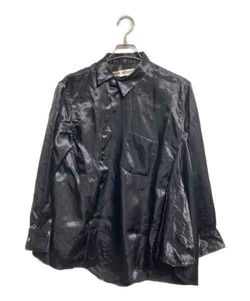COMME des GARCONS（コムデギャルソン）COMME des GARCONS (コムデギャルソン) Twisted Polyester Blouse：捻じれ変形シャツ ブラック サイズ:XSの古着・服飾アイテム