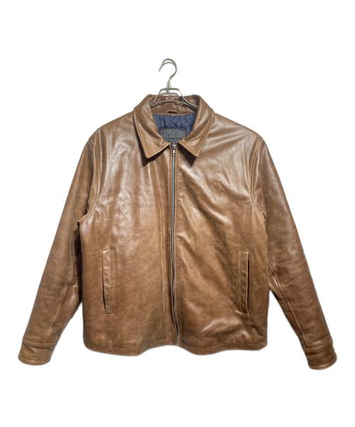 EXPANSION NEW YORK（エクスパンションニューヨーク）EXPANSION NEW YORK (エクスパンションニューヨーク) THE GOLDS WICK CALF LEATHER JACKET/ゴールドウィックカーフレザージャケット ブラウン サイズ:ＸＬの古着・服飾アイテム