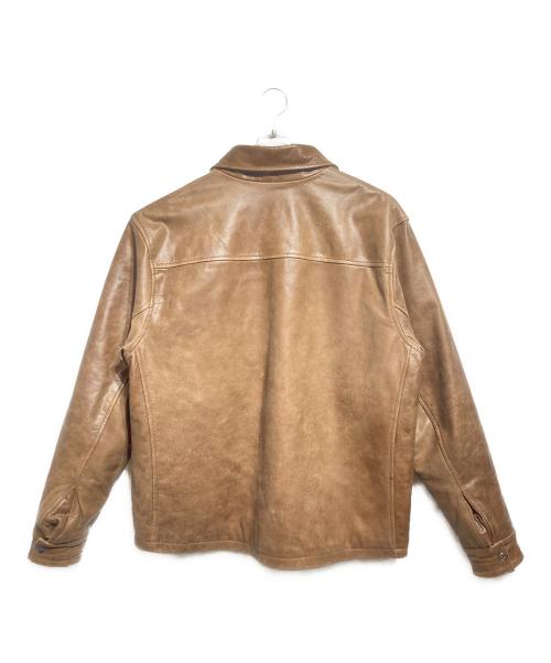 EXPANSION NEW YORK（エクスパンションニューヨーク）EXPANSION NEW YORK (エクスパンションニューヨーク) THE GOLDS WICK CALF LEATHER JACKET/ゴールドウィックカーフレザージャケット ブラウン サイズ:ＸＬの古着・服飾アイテム