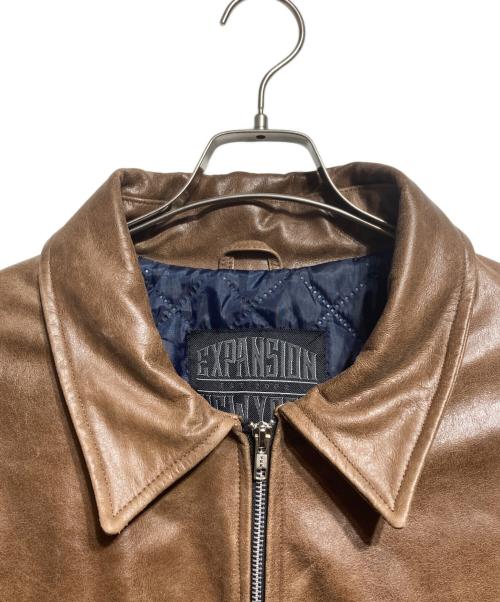 EXPANSION NEW YORK（エクスパンションニューヨーク）EXPANSION NEW YORK (エクスパンションニューヨーク) THE GOLDS WICK CALF LEATHER JACKET/ゴールドウィックカーフレザージャケット ブラウン サイズ:ＸＬの古着・服飾アイテム