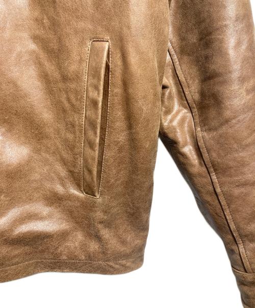 EXPANSION NEW YORK（エクスパンションニューヨーク）EXPANSION NEW YORK (エクスパンションニューヨーク) THE GOLDS WICK CALF LEATHER JACKET/ゴールドウィックカーフレザージャケット ブラウン サイズ:ＸＬの古着・服飾アイテム