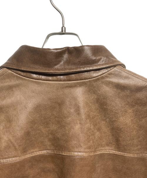 EXPANSION NEW YORK（エクスパンションニューヨーク）EXPANSION NEW YORK (エクスパンションニューヨーク) THE GOLDS WICK CALF LEATHER JACKET/ゴールドウィックカーフレザージャケット ブラウン サイズ:ＸＬの古着・服飾アイテム
