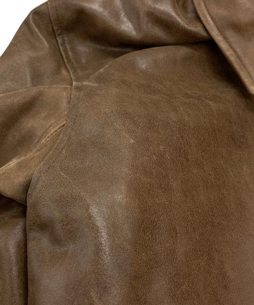 EXPANSION NEW YORK（エクスパンションニューヨーク）EXPANSION NEW YORK (エクスパンションニューヨーク) THE GOLDS WICK CALF LEATHER JACKET/ゴールドウィックカーフレザージャケット ブラウン サイズ:ＸＬの古着・服飾アイテム