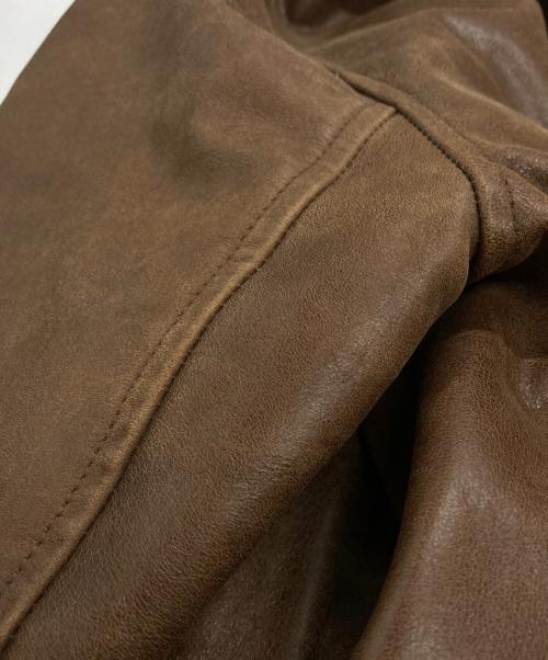 EXPANSION NEW YORK（エクスパンションニューヨーク）EXPANSION NEW YORK (エクスパンションニューヨーク) THE GOLDS WICK CALF LEATHER JACKET/ゴールドウィックカーフレザージャケット ブラウン サイズ:ＸＬの古着・服飾アイテム