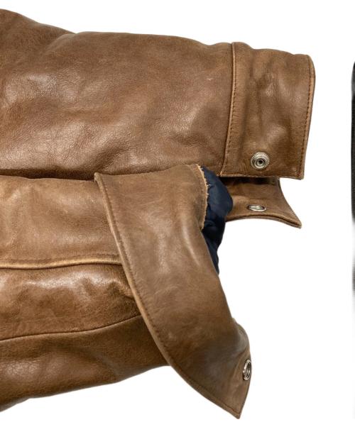 EXPANSION NEW YORK（エクスパンションニューヨーク）EXPANSION NEW YORK (エクスパンションニューヨーク) THE GOLDS WICK CALF LEATHER JACKET/ゴールドウィックカーフレザージャケット ブラウン サイズ:ＸＬの古着・服飾アイテム
