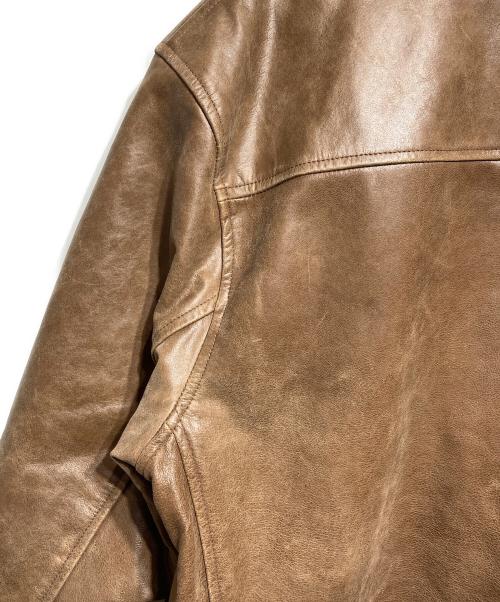 EXPANSION NEW YORK（エクスパンションニューヨーク）EXPANSION NEW YORK (エクスパンションニューヨーク) THE GOLDS WICK CALF LEATHER JACKET/ゴールドウィックカーフレザージャケット ブラウン サイズ:ＸＬの古着・服飾アイテム