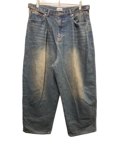 9090（9090）9090 (9090) King Logo Wide Tuck Denim Pants インディゴ サイズ:XLの古着・服飾アイテム