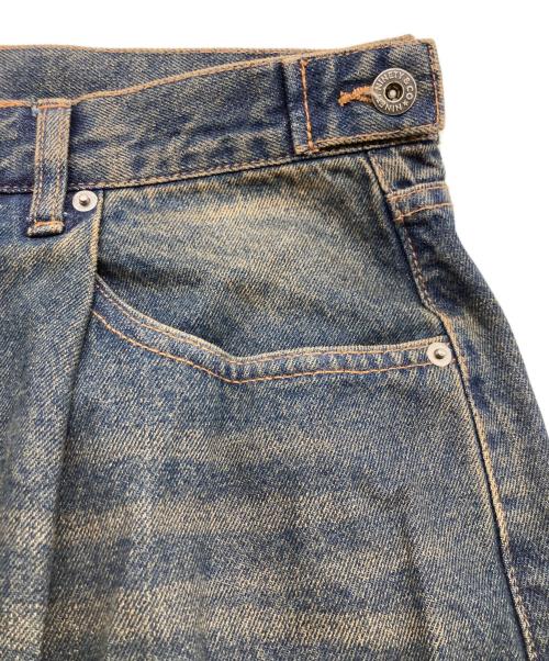 9090（9090）9090 (9090) King Logo Wide Tuck Denim Pants インディゴ サイズ:XLの古着・服飾アイテム
