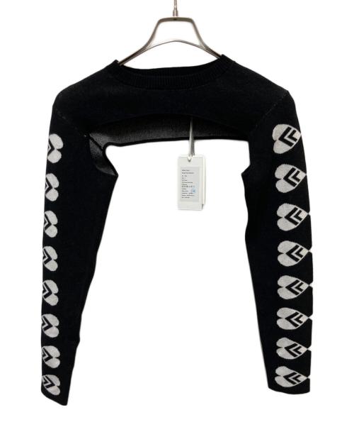 AQUA LIXUM SU（アクアリクスンスー）AQUA LIXUM SU (アクアリクスンスー) Round Neck Sleevelet Black ブラック サイズ:FREEの古着・服飾アイテム
