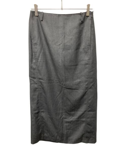 LOW CLASSIC LC（ロウ クラシック）LOW CLASSIC LC (ロウ クラシック) ストライプロングスカート グレー サイズ:Sの古着・服飾アイテム
