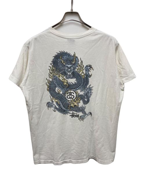 stussy（ステューシー）stussy (ステューシー) 90s 2代目ドラゴンプリントTシャツ ホワイト サイズ:Lの古着・服飾アイテム