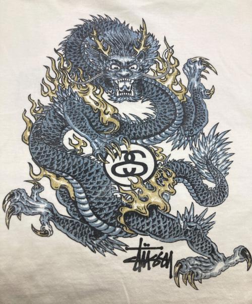 stussy（ステューシー）stussy (ステューシー) 90s 2代目ドラゴンプリントTシャツ ホワイト サイズ:Lの古着・服飾アイテム