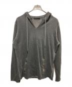 DIESEL Black Goldディーゼル ブラック ゴールド）の古着「ジップポケットカットオフフーディ」｜ブラック