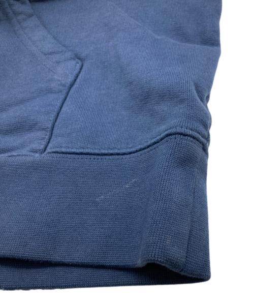 REVENGE（リベンジ）REVENGE (リベンジ) GLITCH ARCH LOGO TREATED HOODIE ブルー サイズ:XLの古着・服飾アイテム