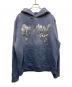 REVENGE（リベンジ）の古着「GLITCH ARCH LOGO TREATED HOODIE」｜ブルー
