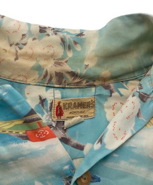 KRAMERS（クレイマーズ）KRAMERS (クレイマーズ) 50s-60s レーヨンアロハシャツ ブルー サイズ:不明の古着・服飾アイテム