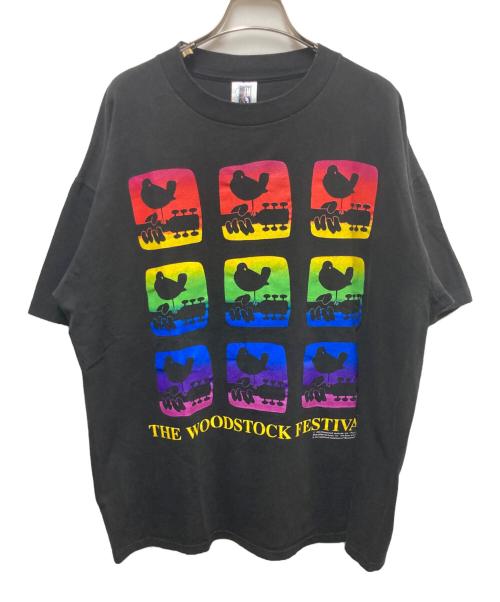 USED（ユーズド）USED (ユーズド) 90s THE WOODSTOCK FESTIVAL プリントTシャツ ブラック サイズ:ＸＬの古着・服飾アイテム